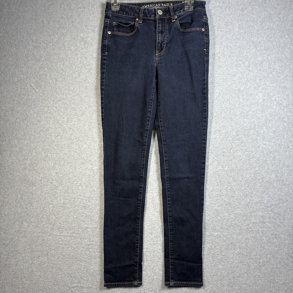 American Eagle Outfitters Hi Rise Skinny Jeans‎ Womens 6 Long Dark Wash Stretch